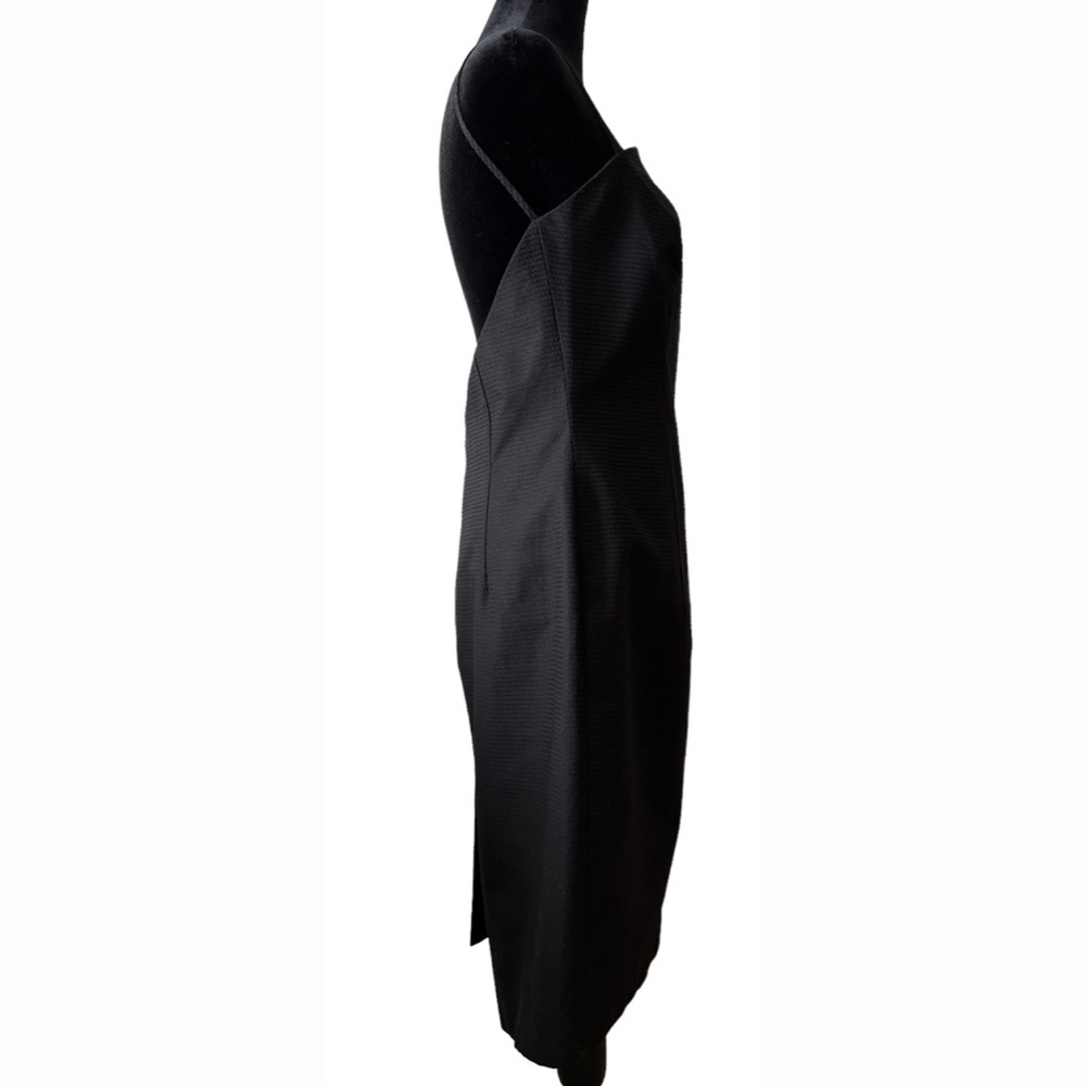 David Meister Black Asymmetrical Backless Sleeveless Cocktail Party Formal Dress - Picture 4 of 8